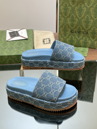 UA G*u*i WOMEN'S GG PLATFORM SLIDE SANDAL