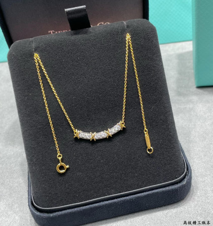 T*f*ny & Co. Crossed Double Tone Necklace