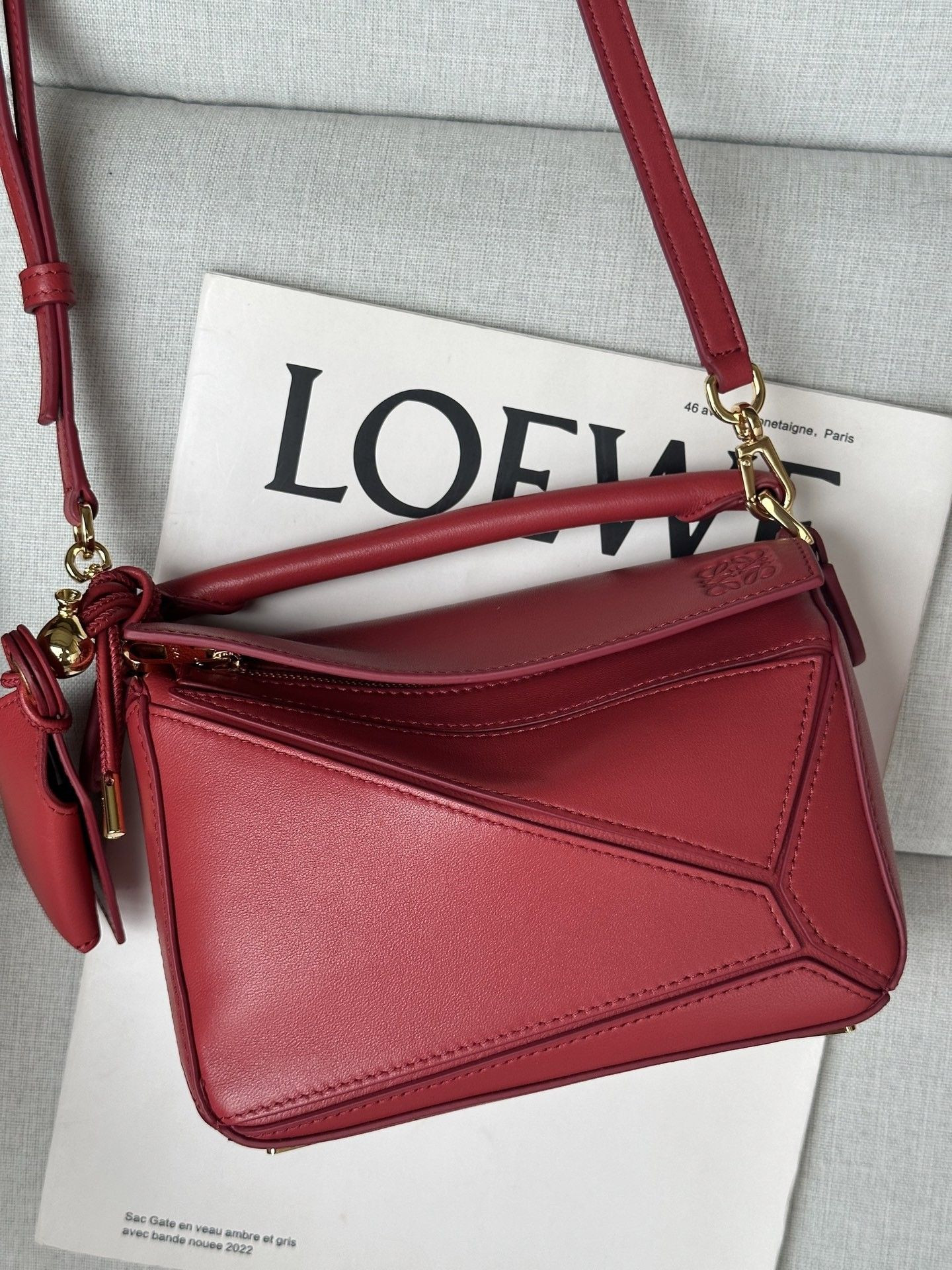 L0ew* Mini Featherlight Puzzle Bag Nappa Lambskin 18x12.5x8cm