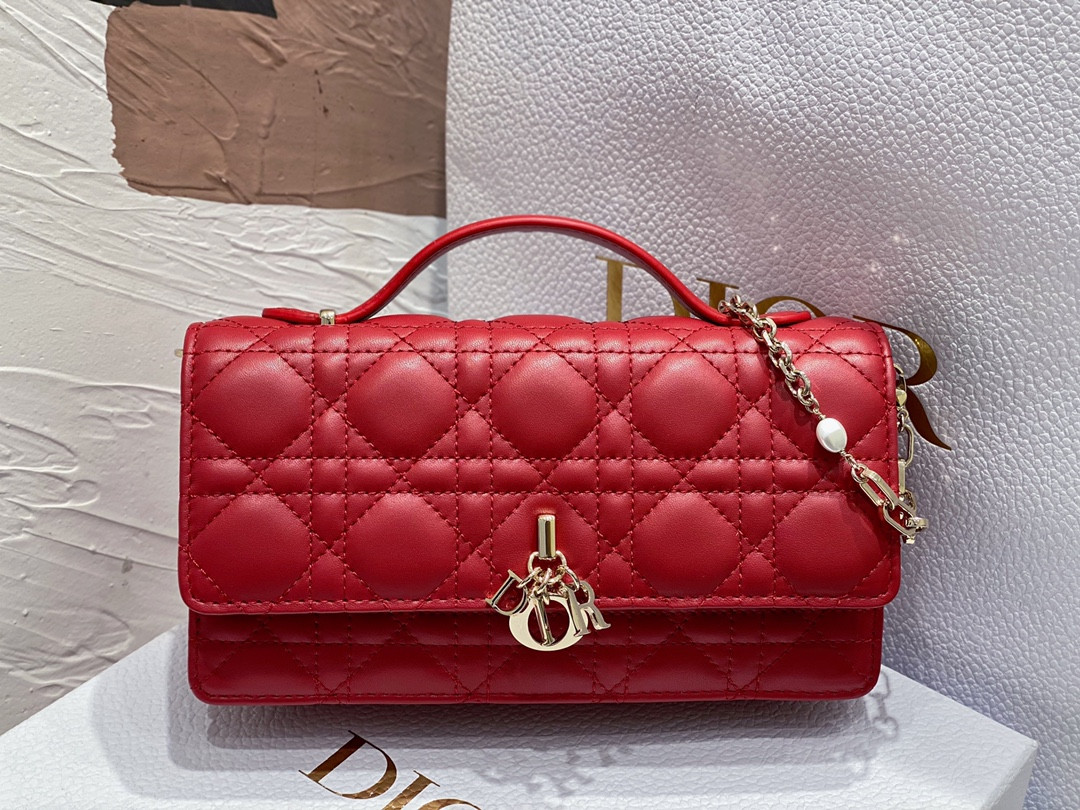 MISS D*0r MINI BAG Crimson Red S0980ONMJ-M57R 21 x 11.5 x 4.5 cm