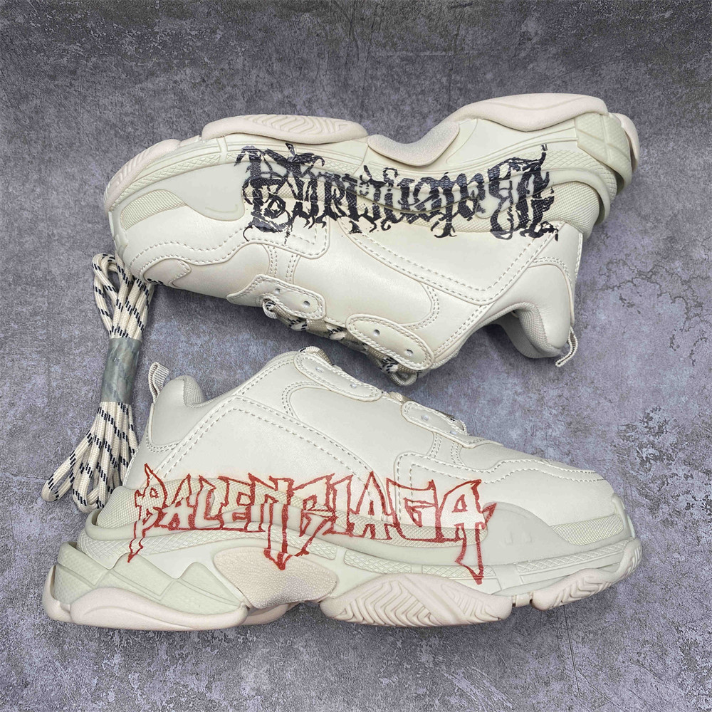 UA Ba*len*cia*ga Triple SDIY Metal White Red