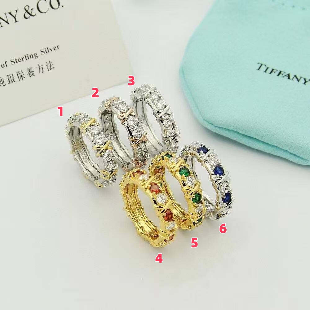 T*f*ny & Co. Crossed Double Tone Ring