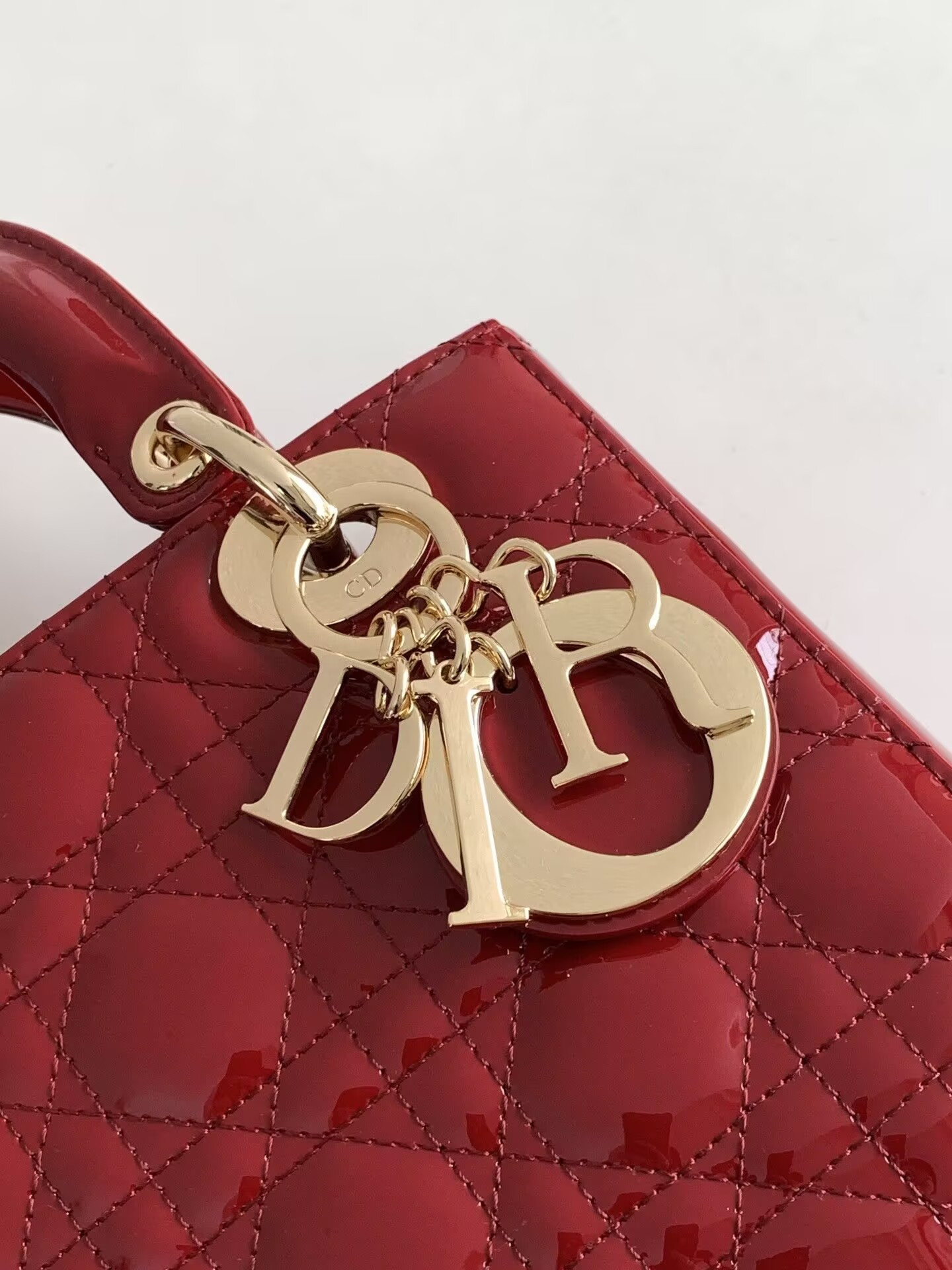 Small Lady D*0r My ABCD*0r Bag Red Patent 8 x 6.5 x 3 inches