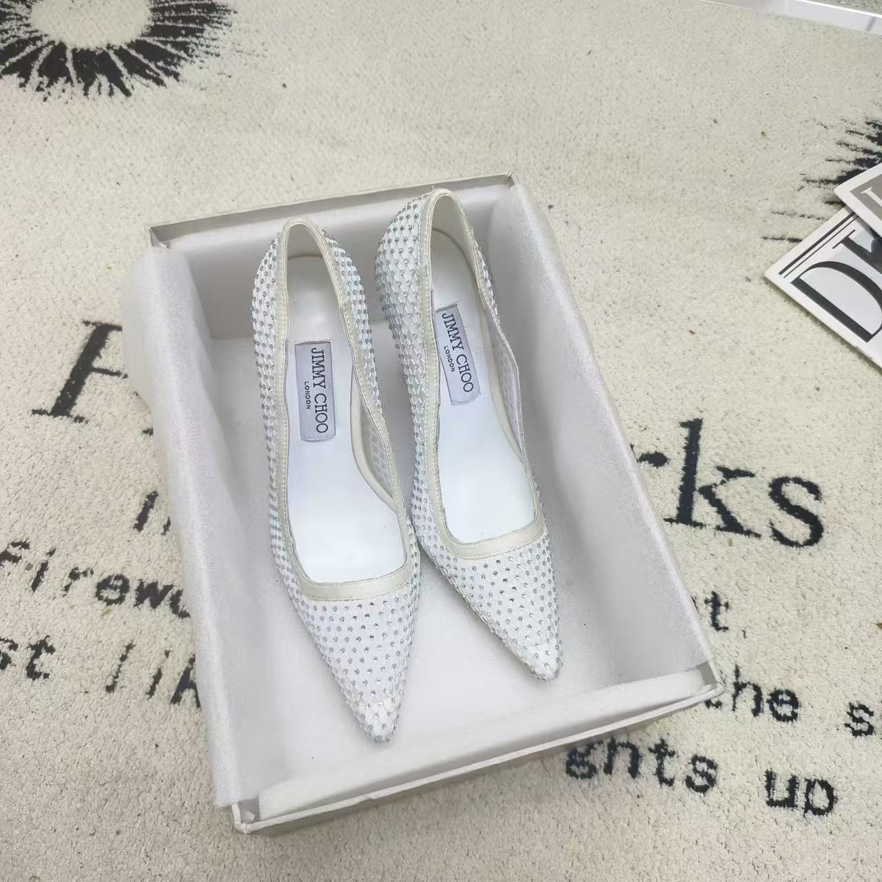 UA Ji*y Ch* White Mesh Pumps