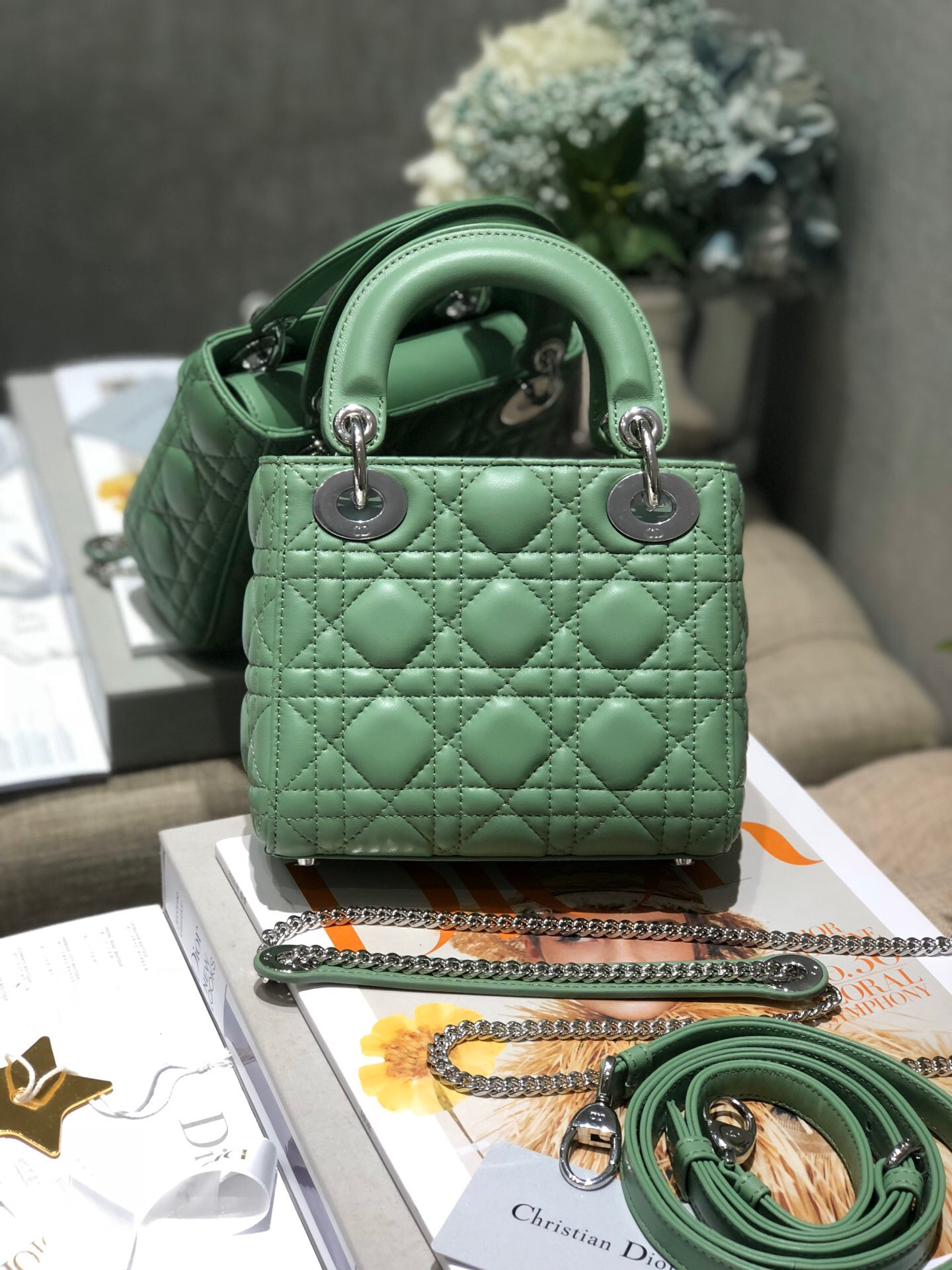 Mini Lady D*0r Bag 6.5 x 6 x 3 inches