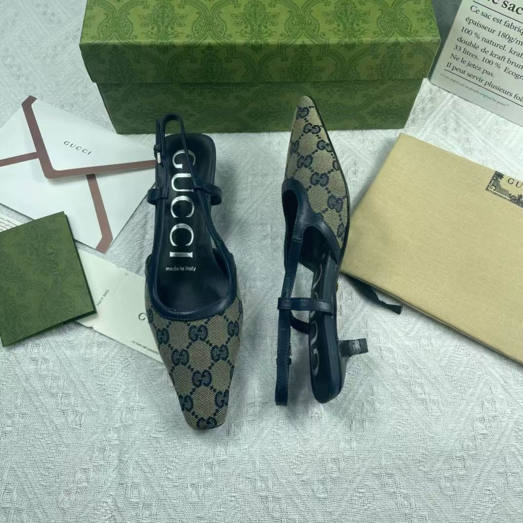 UA G*u*i WOMEN'S GG SLINGBACK PUMP 3.5cm Heel