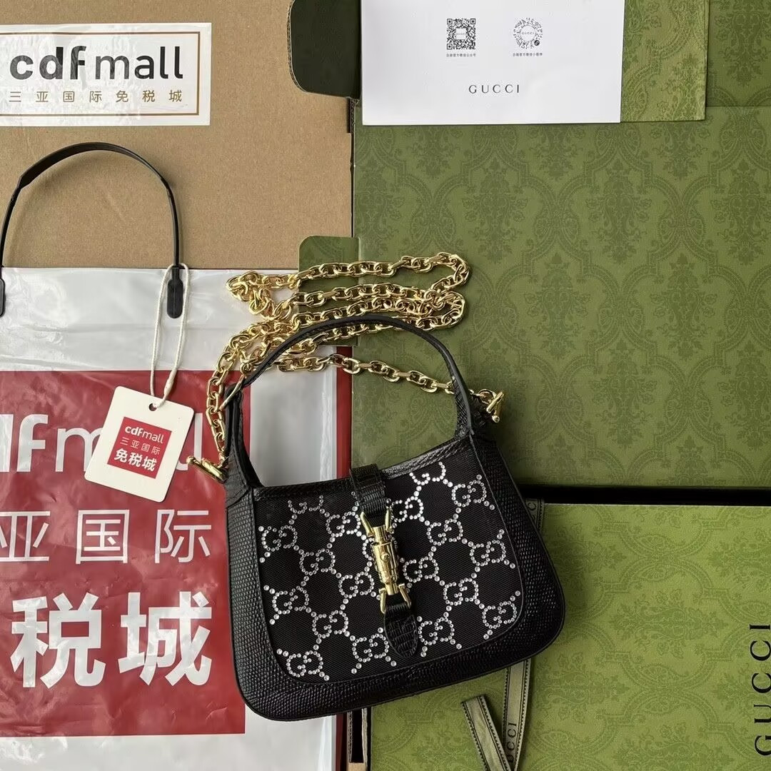 G*u*i Jackie 1961 mini lizard shoulder bag 19x13x3cm