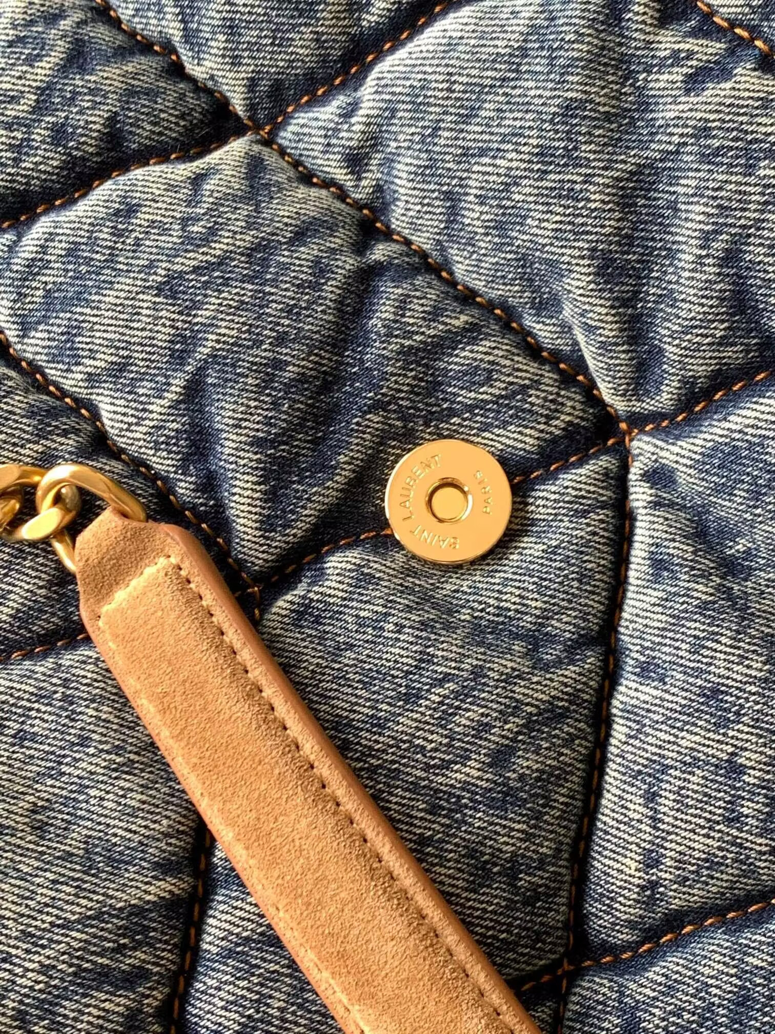 Y*L PUFFER in suede and denim 35x23x13.5cm