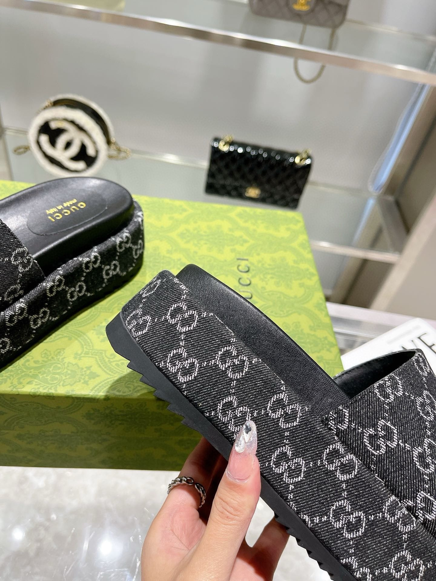 UA G*u*i GG PLATFORM Slide Sandal