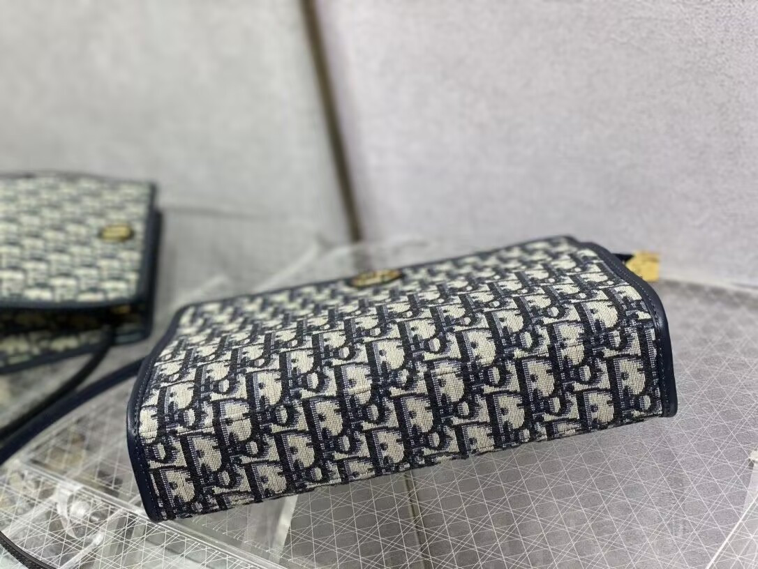 D*0r 30 Montaigne Dea Pouch Blue D*0r Oblique Jacquard 26x19.5x7cm