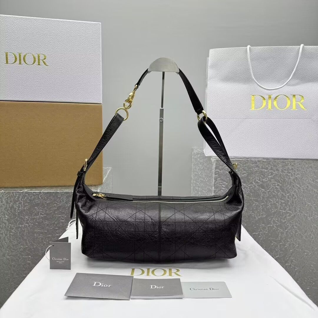 D*0r Medium D-Journey Bag in Crinkled Calfskin 33x15x16cm