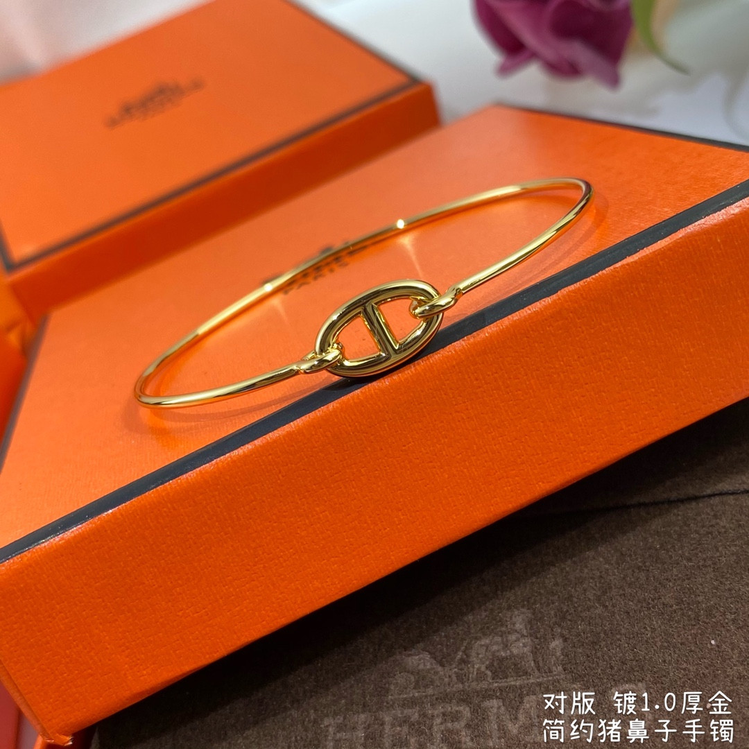 Hermès thin tube pig nose Bracelet