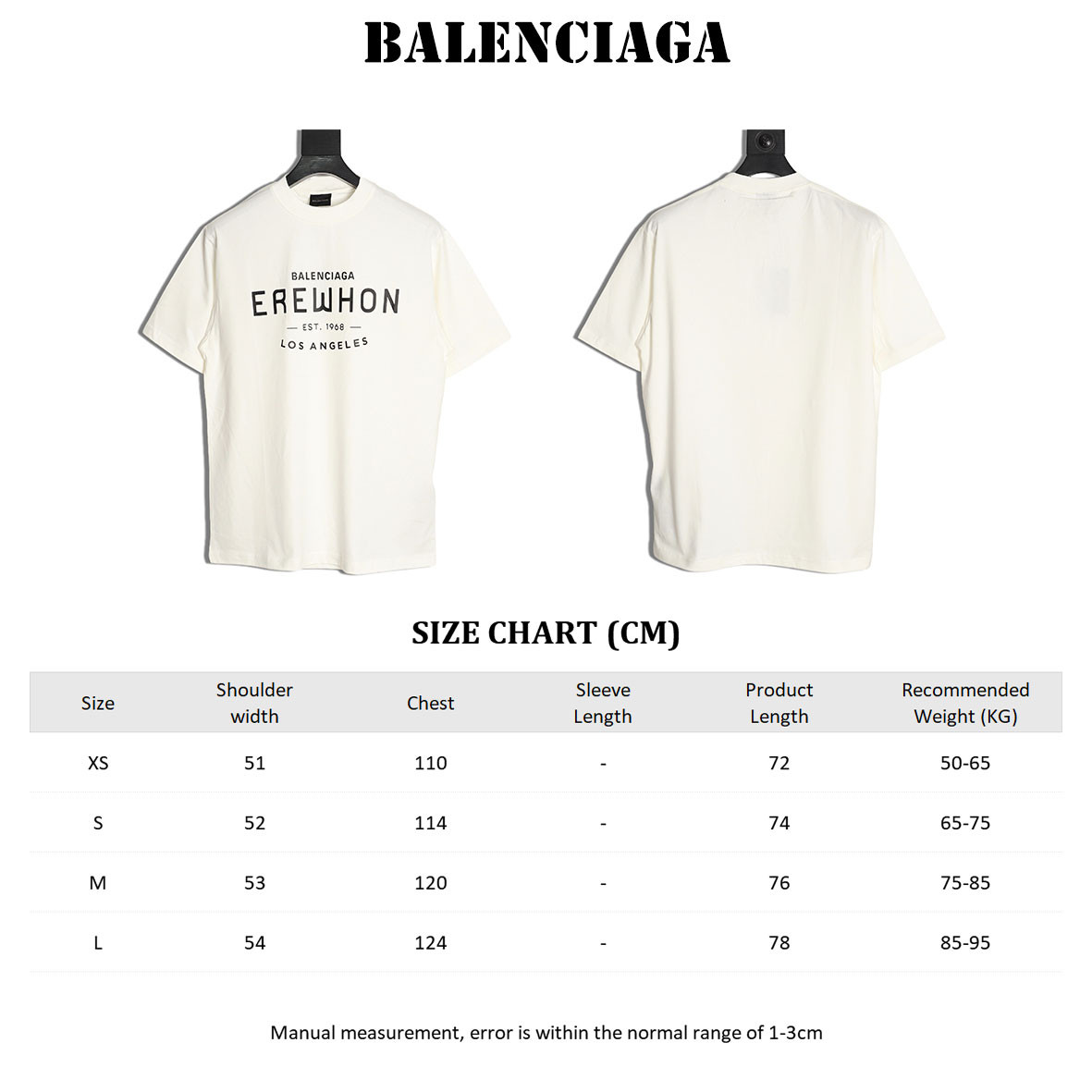 Ba*len*cia*ga 25ss Short-sleeved T-shirt