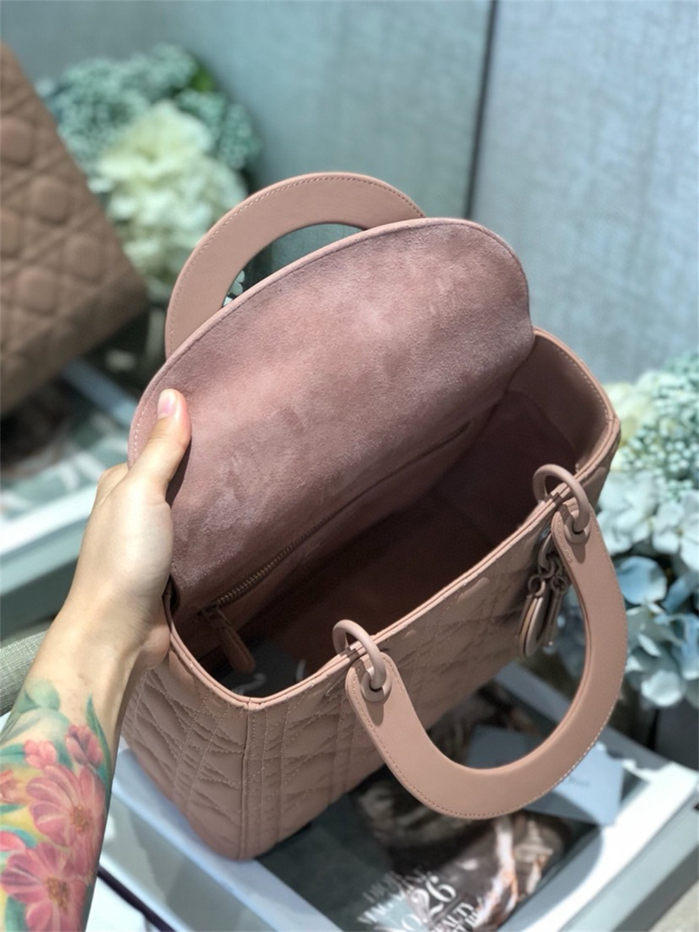 Medium Lady D*0r Bag 9.5 x 8 x 4.5 inches