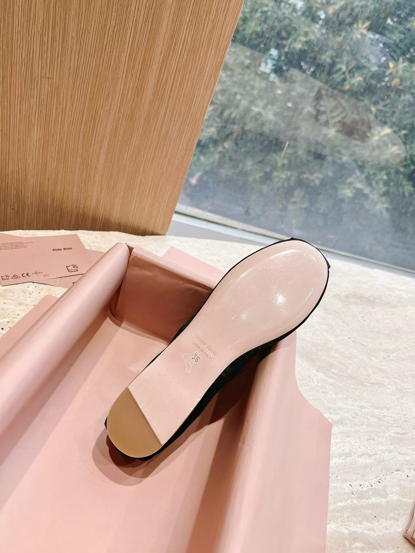 UA Miu Miu Satin Ballerinas