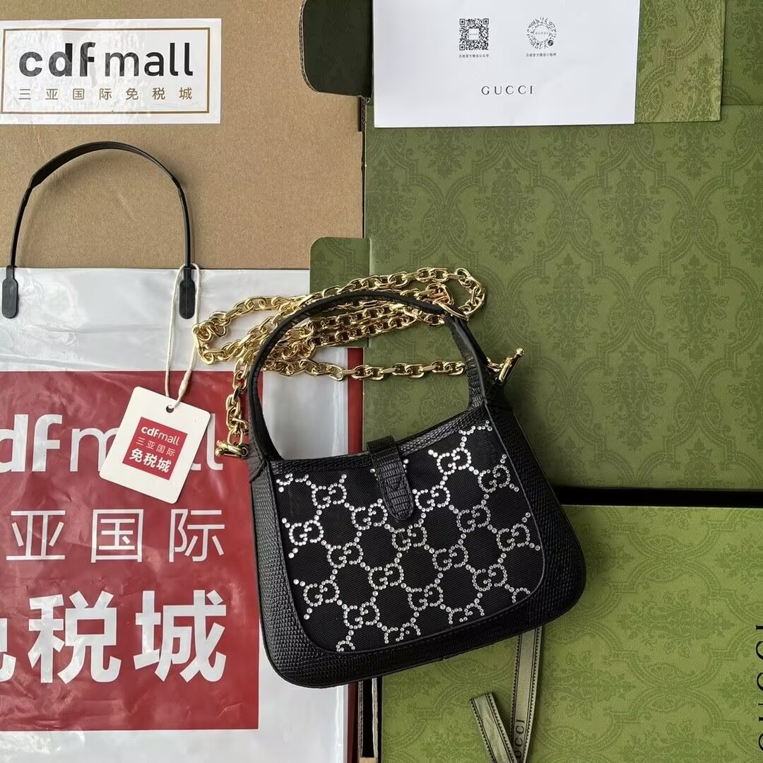 G*u*i Jackie 1961 mini lizard shoulder bag 19x13x3cm