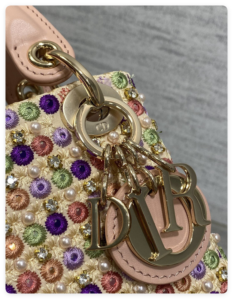 D*0r Artistic Limited Edition Three-Gusset Lady D*0r Micro Bag with Heavy Bead Embroidery 12x10x5cm