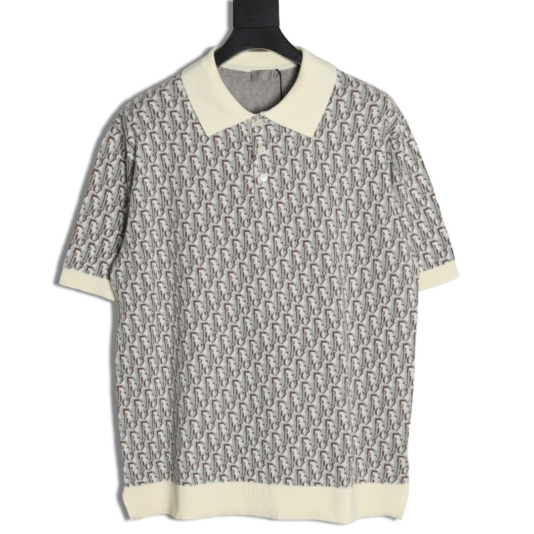 D*0r knitting Short-sleeved Polo shirt