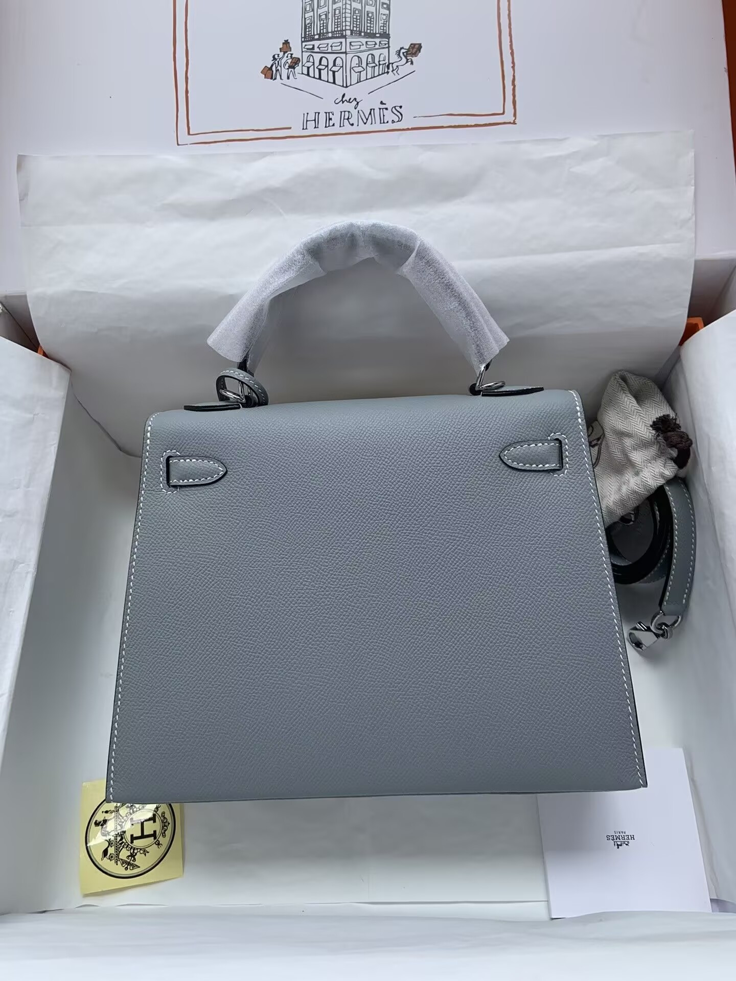 HERMÈS Kelly Silver-tone Hardware 25 28