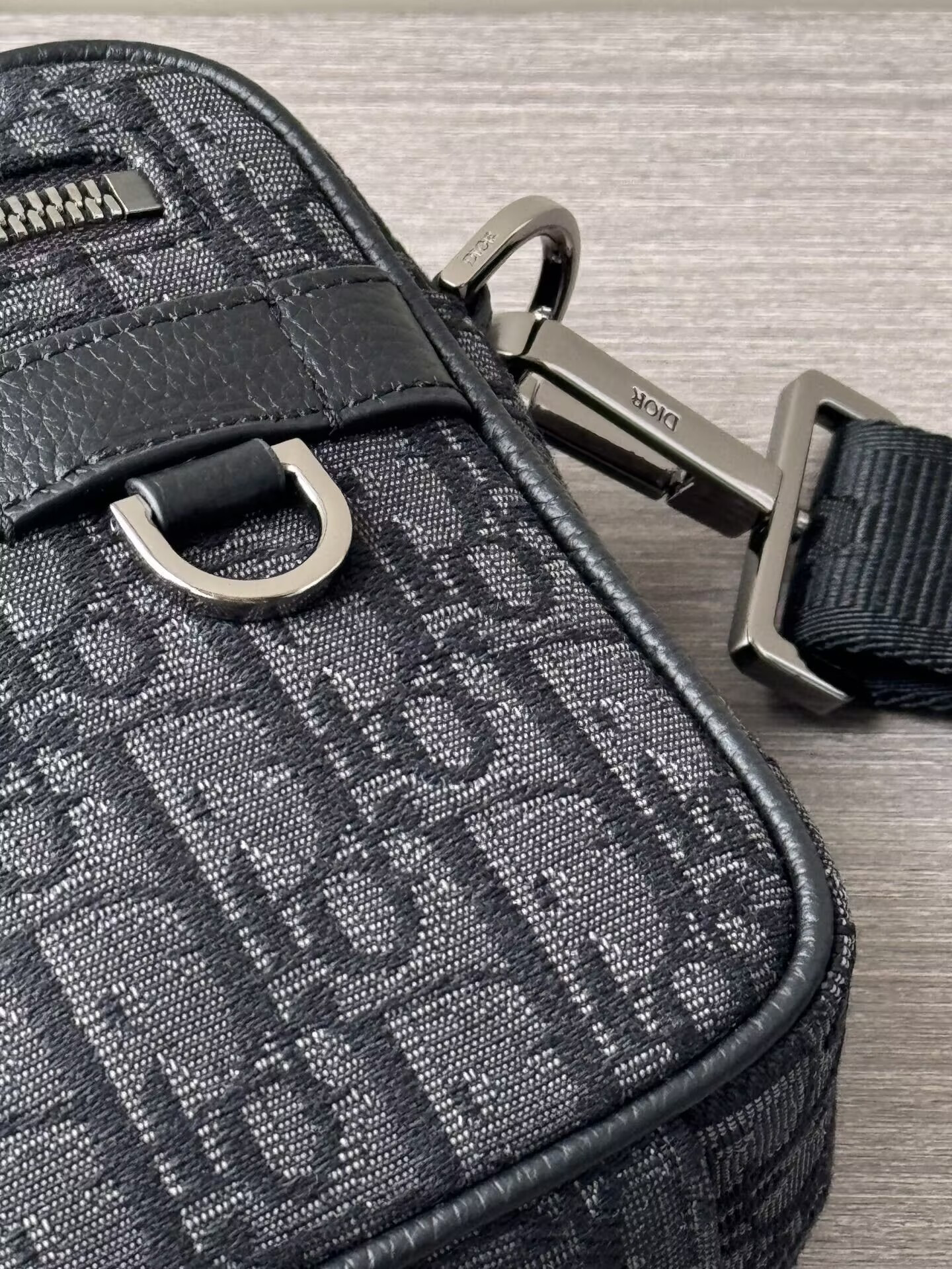 D*0r Safari Bag with Strap Black D*0r Oblique Jacquard 22x15x6cm