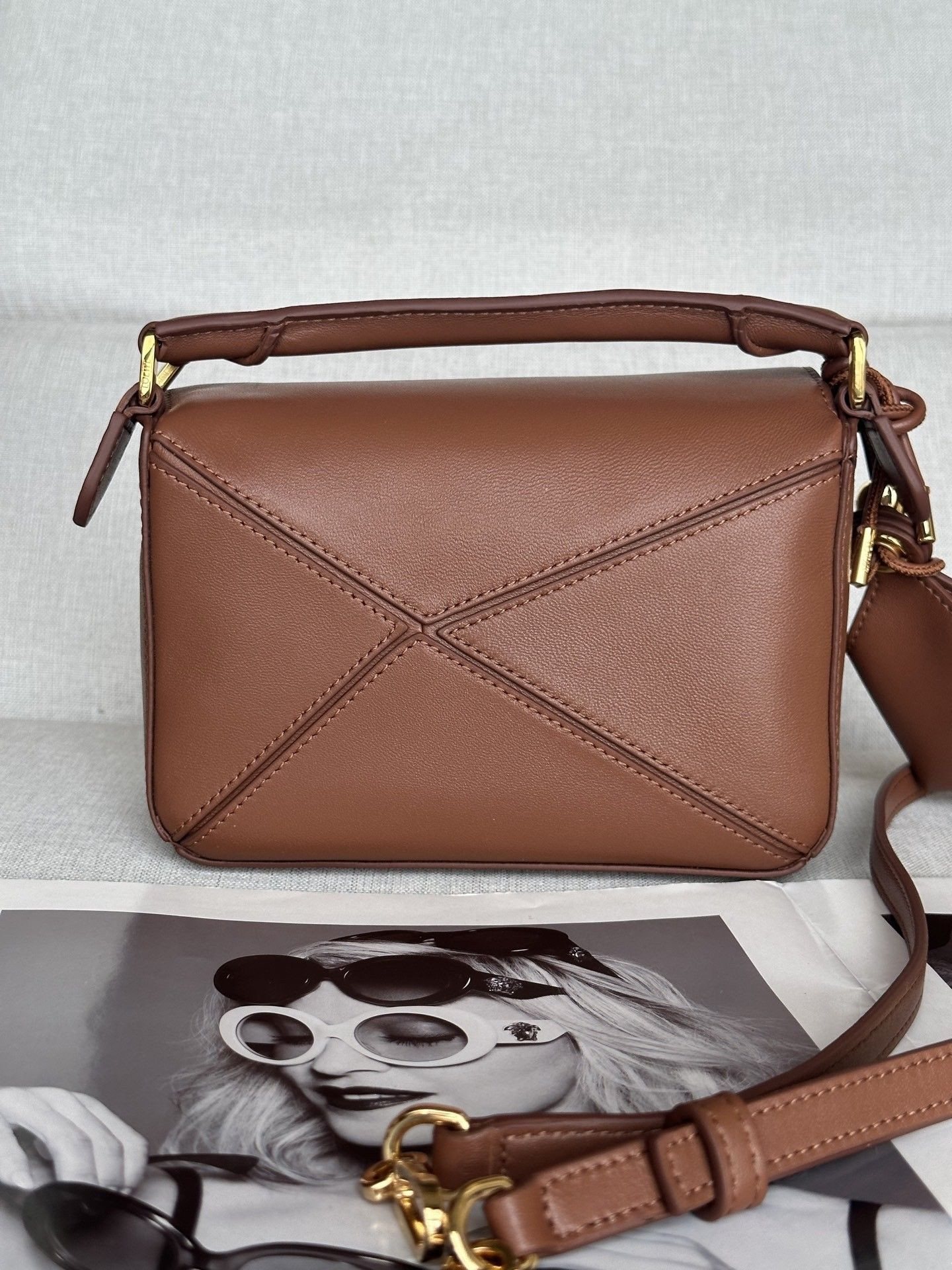 L0ew* Mini Featherlight Puzzle Bag Nappa Lambskin 18x12.5x8cm