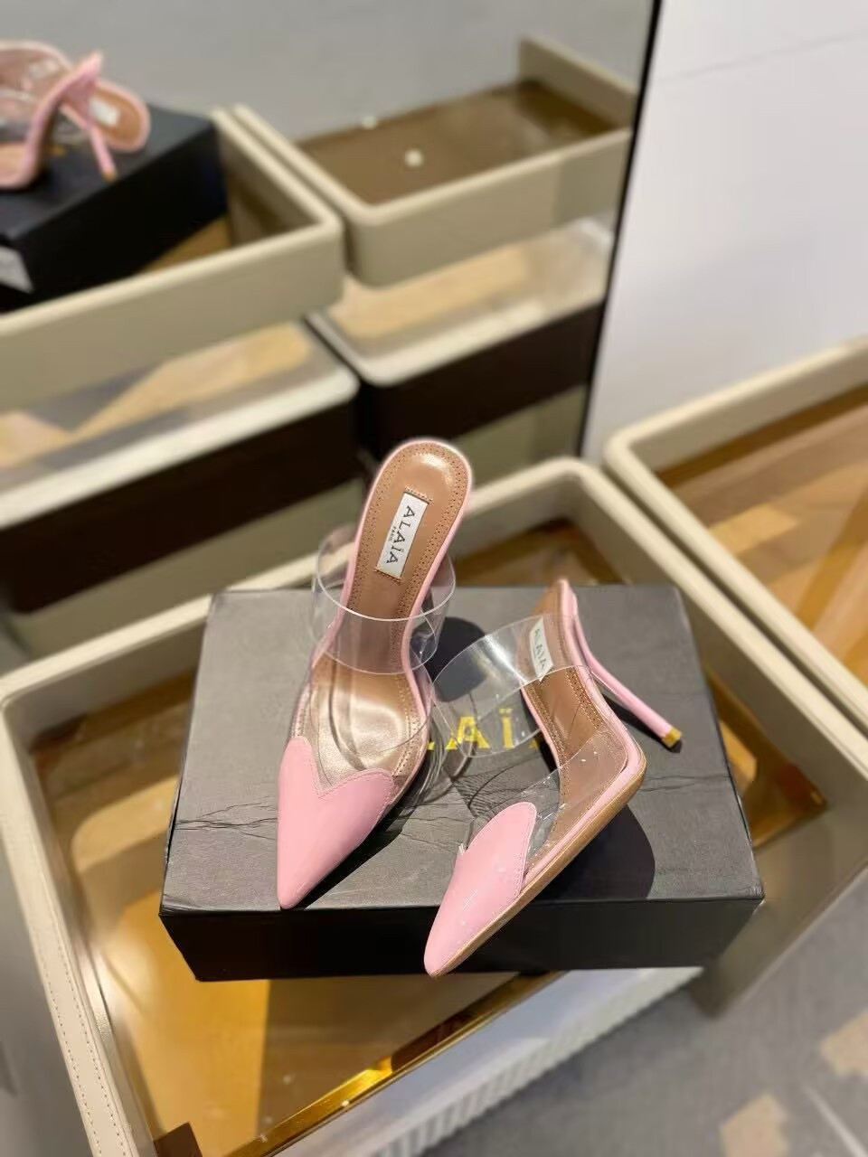 UA ALAÏA Le Coeur Mule Heart-Toe Slingback Pump 10.5cm Heel