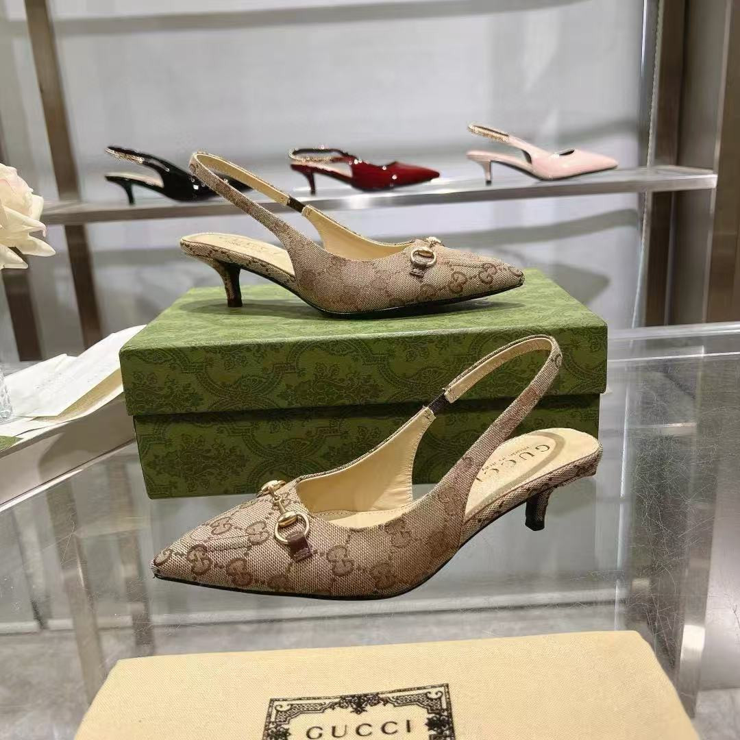 UA G*u*i HORSEBIT SLINGBACK PUMP LOW HEEL