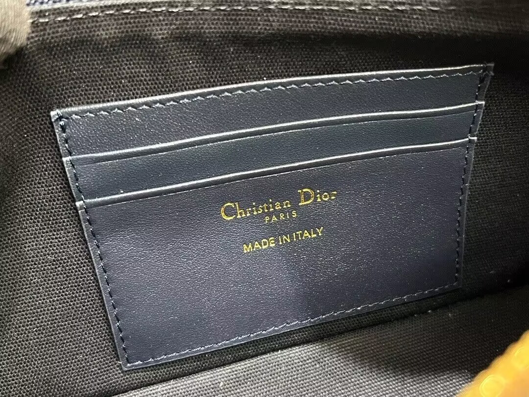 D*0r 30 Montaigne Wanderlust Mini Bag Blue D*0r Oblique Jacquard and Smooth Calfskin 26x12x7cm