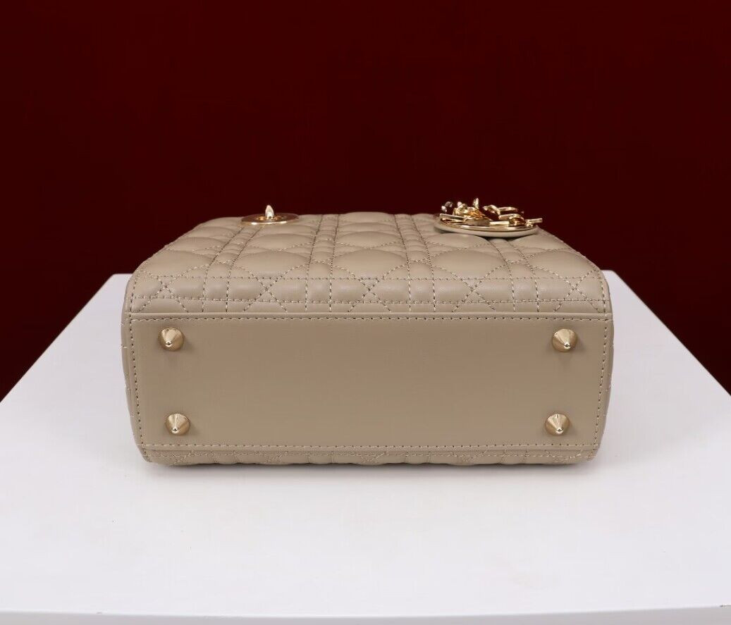 Small Lady D*0r My ABCD*0r Bag Sand Colored 20 x 17 x 8 cm