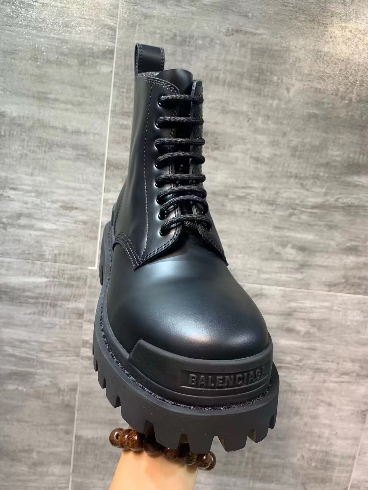 UA Ba*len*cia*ga Strike Lace-up Boot in Black