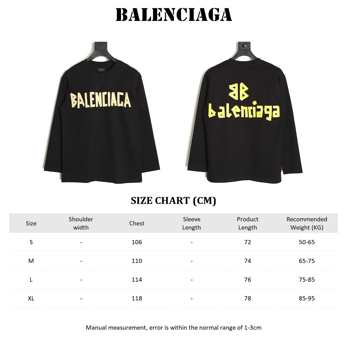 Ba*len*cia*ga Long-sleeved T-shirt