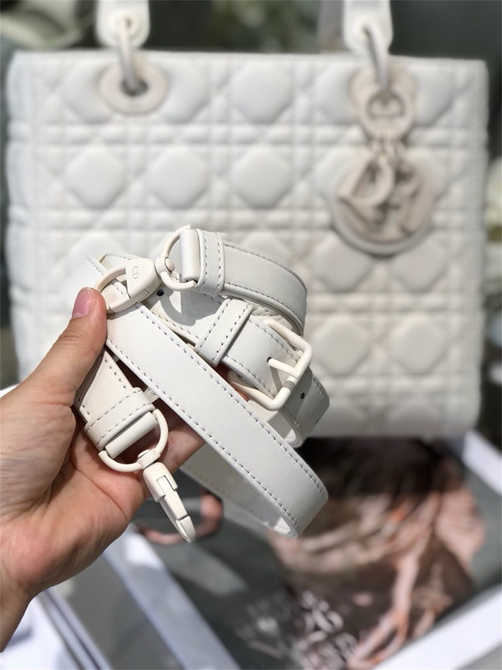 Medium Lady D*0r Bag 9.5 x 8 x 4.5 inches