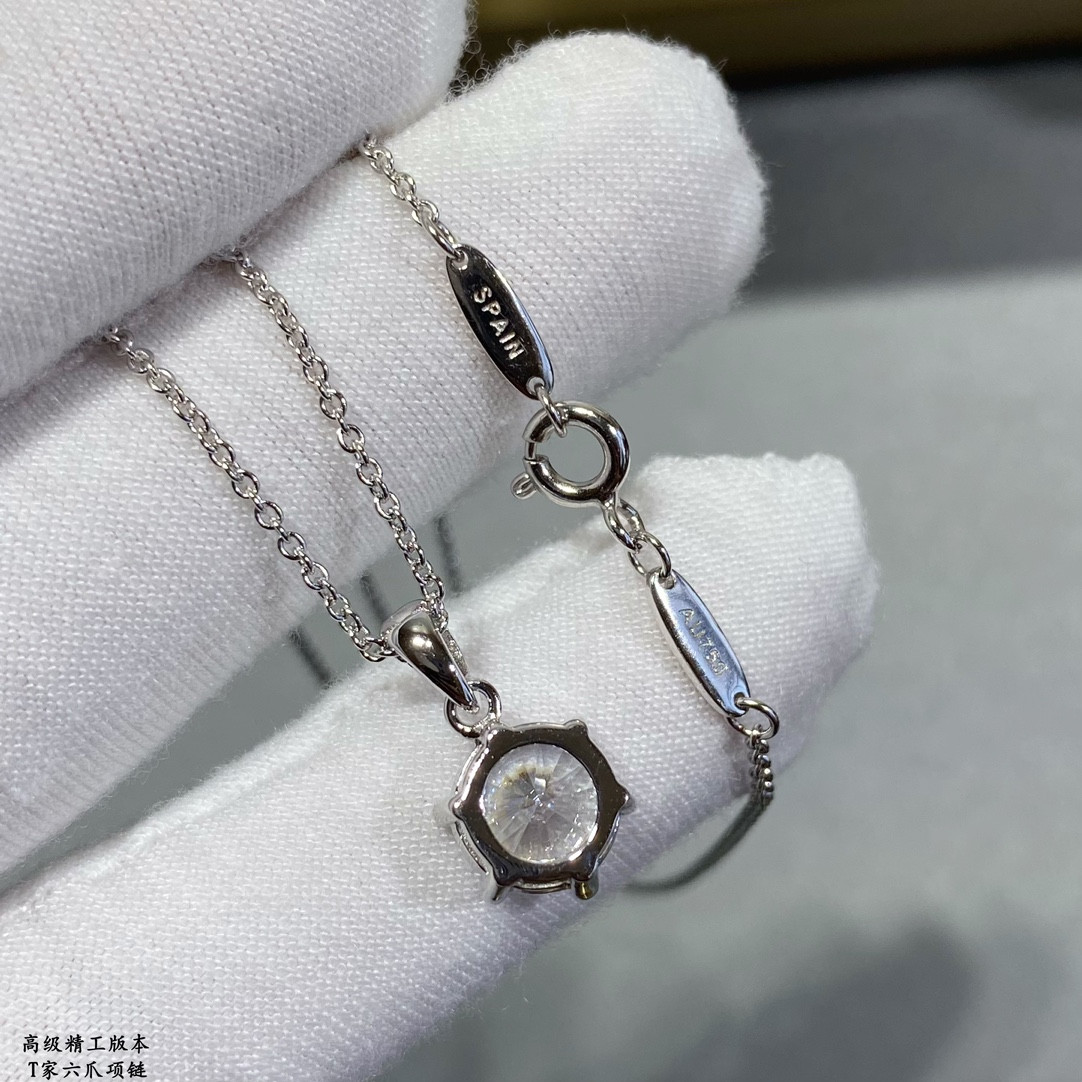 T*f*ny & Co. Setting Six-Prong Pendant Necklace Ag925