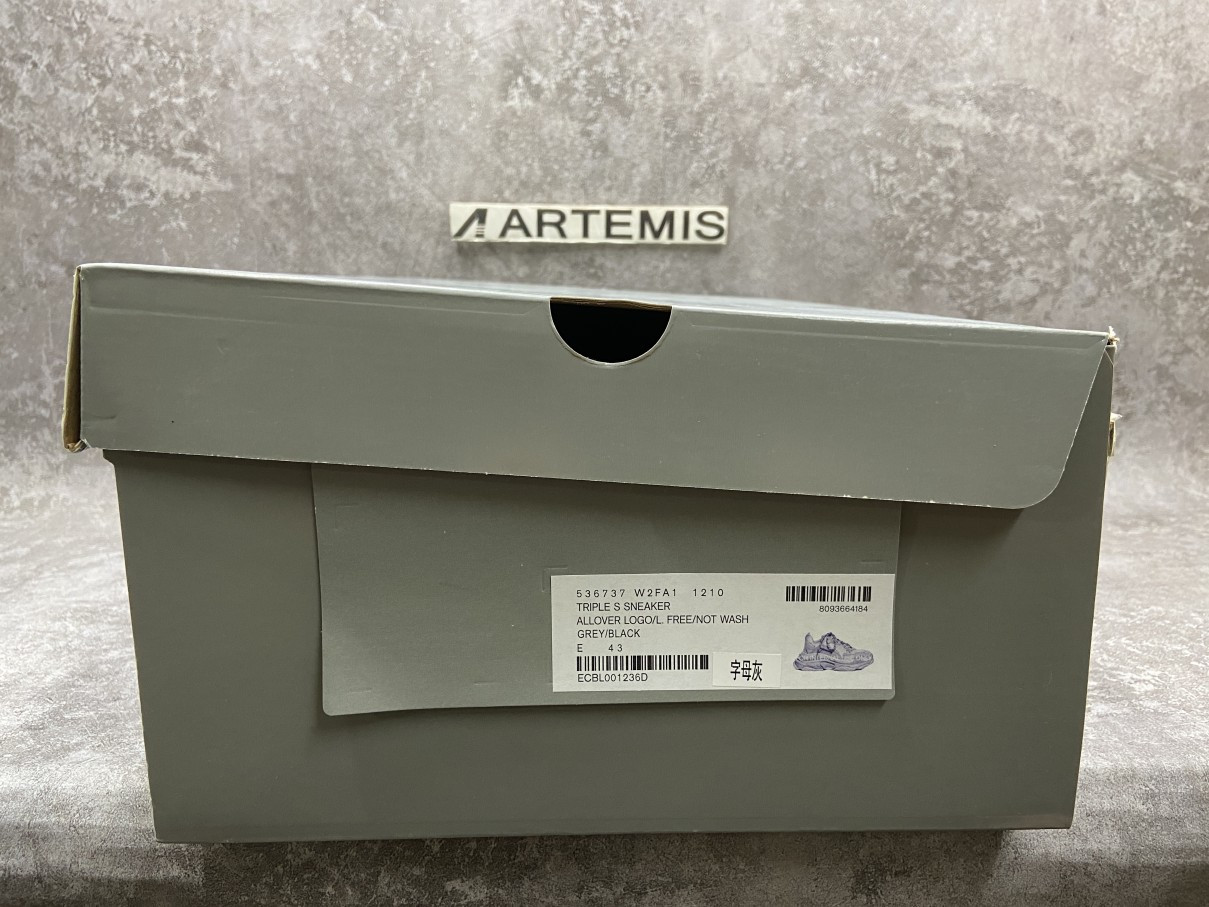 Balenciga Triple S Allover Logo Grey