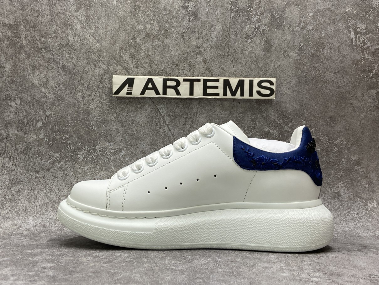 Ale*d*r M*Q*en Oversized Embroidery Blue