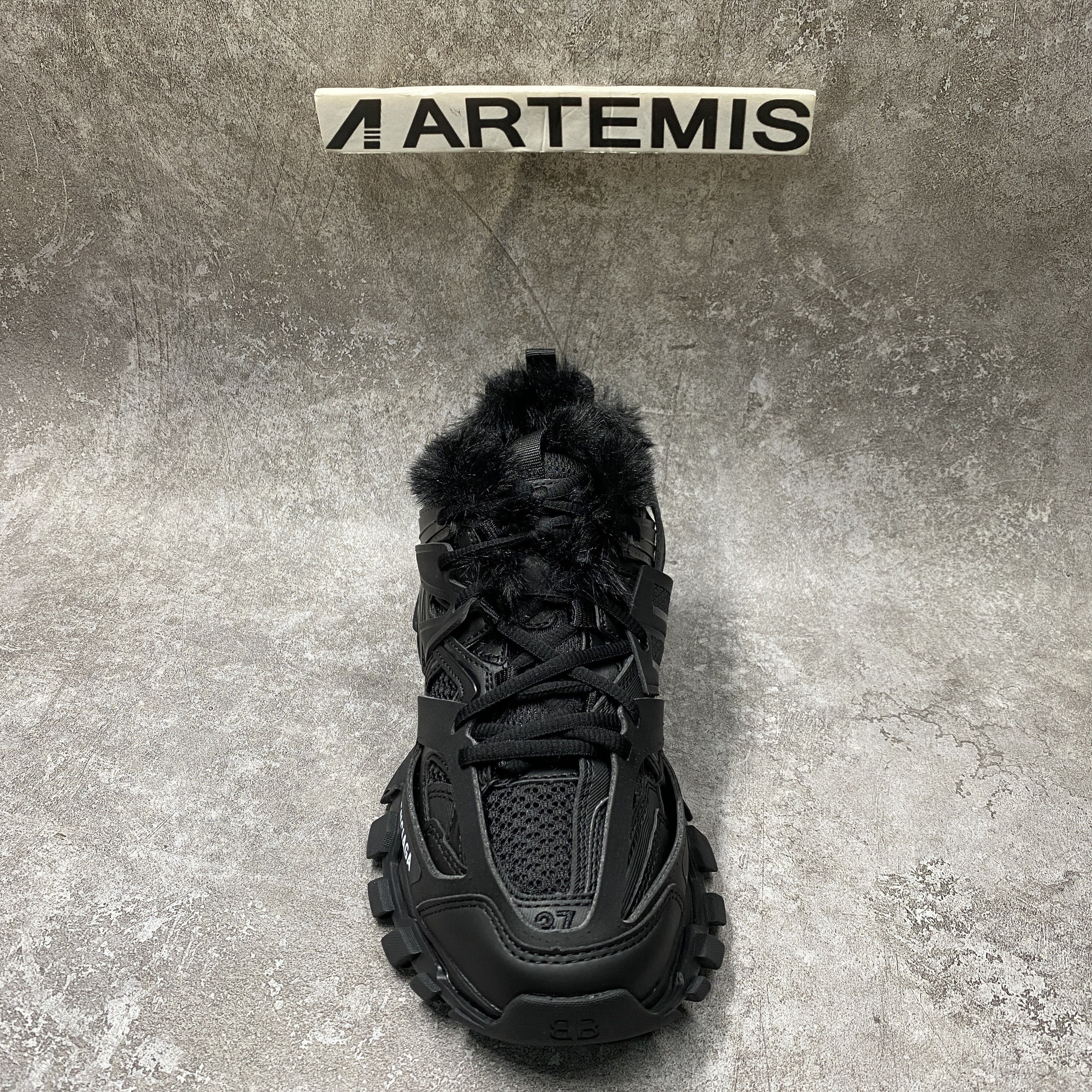 Balenciga Track Sneaker Black Fur