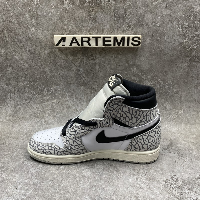 Air Jordan 1 Retro High Elephant Print White Cement