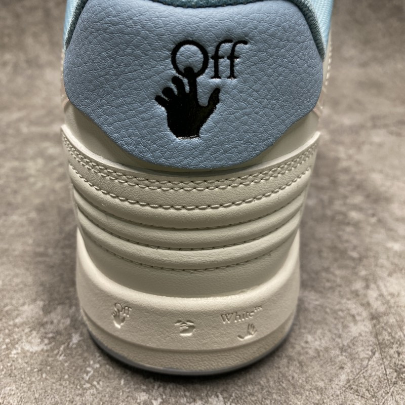 OFF-WHITE Out Of Office OOO Low Tops White Iridescent Blue