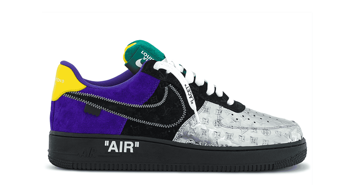 1V x Nike Air Force 1 Low By Virgil Abloh Black Metallic Silver