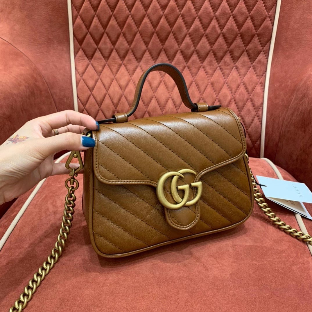 G*u*i GG Marmont mini top handle bag 21cm