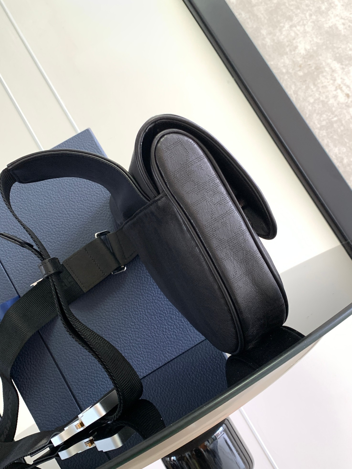 Ch**an D*0r D*0r HOMME Bags Leather Black 26 x 19 x 4.5 cm