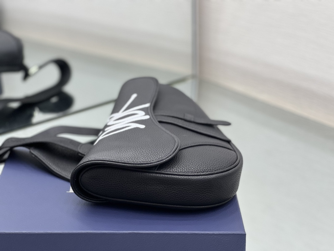 Ch**an D*0r X SHAWN STUSSY Grained Calfskin Saddle 26 x 19 x 4.5 cm