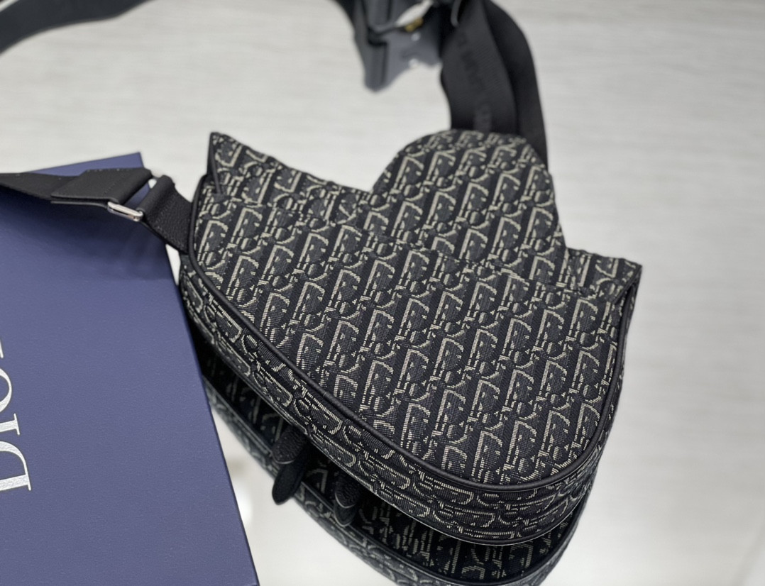 Ch**an D*0r Saddle Crossbody Bag Oblique Canvas 26 x 19 x 4.5 cm