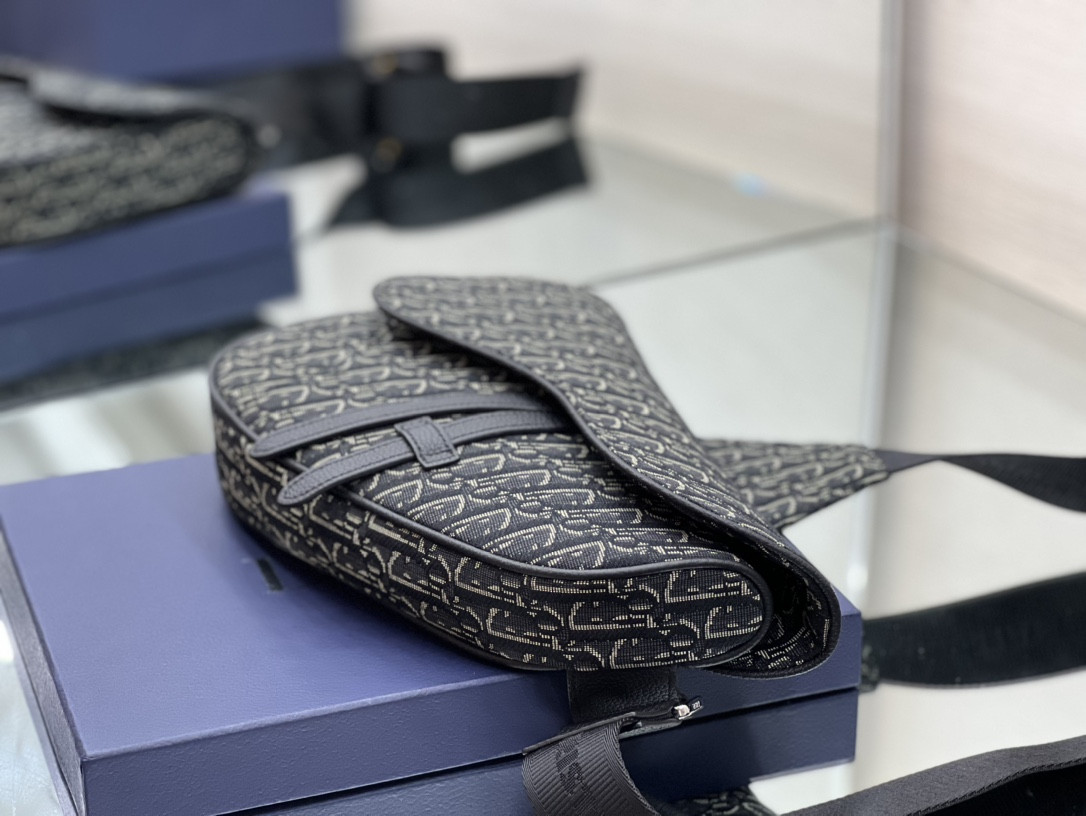 Ch**an D*0r Saddle Crossbody Bag Oblique Canvas 26 x 19 x 4.5 cm