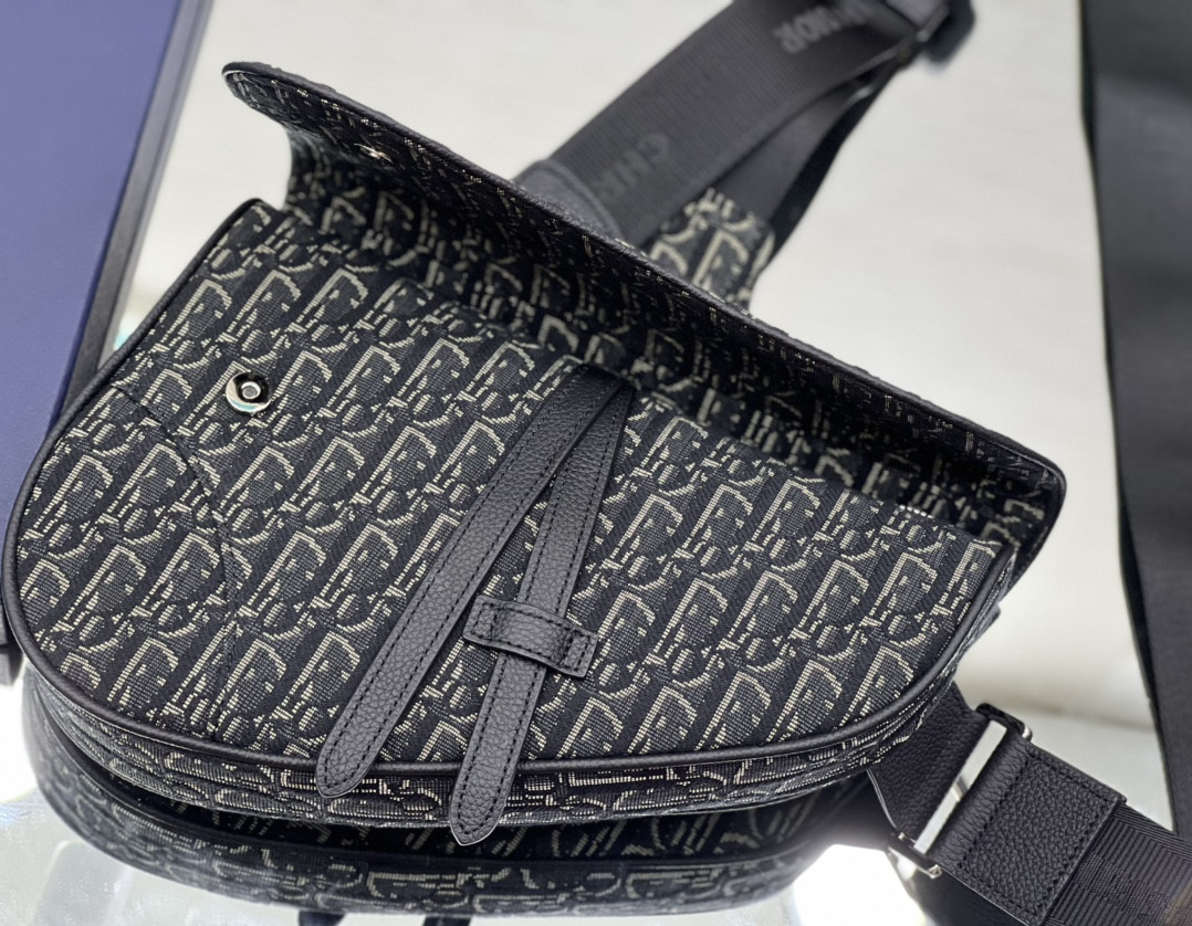 Ch**an D*0r Saddle Crossbody Bag Oblique Canvas 26 x 19 x 4.5 cm