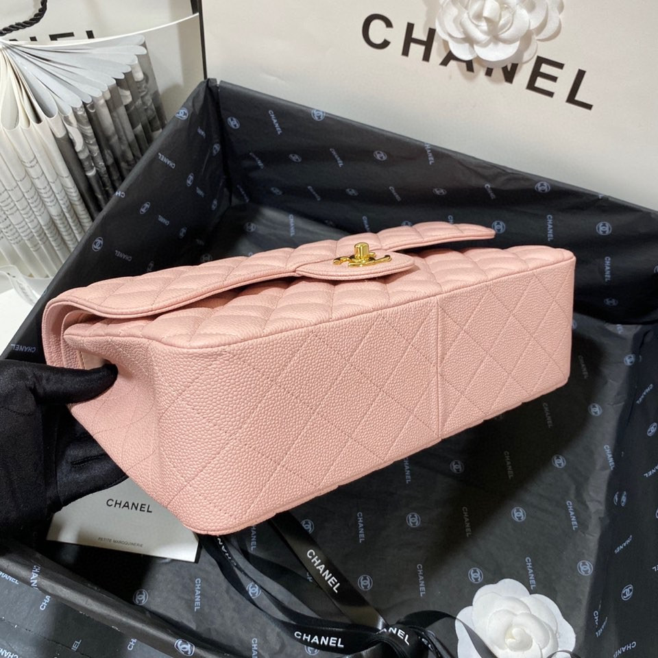 Ch*el Classic Flap Jumbo 30cm CF Pink Gold 7.6 × 11.7 × 3.9 in