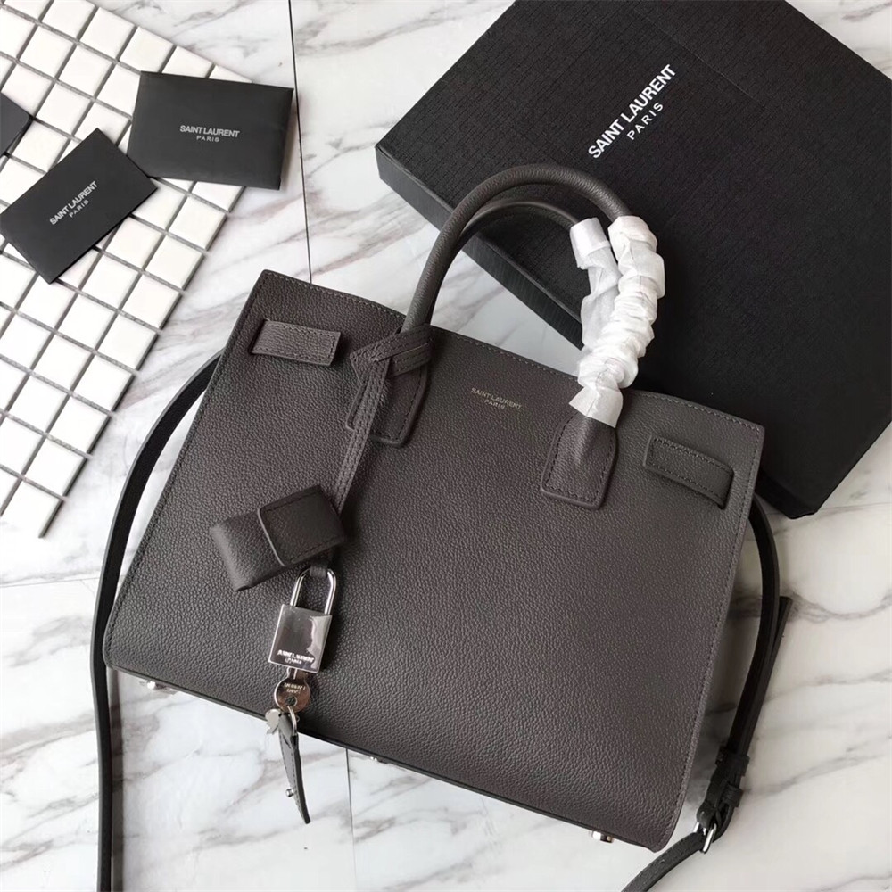 Y*L SAC DE JOUR BABY IN GRAINED LEATHER GREY