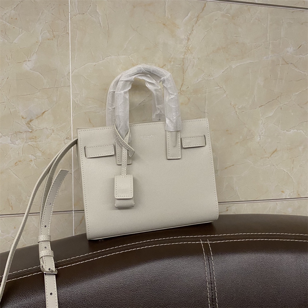 Y*L SAC DE JOUR NANO IN GRAINED LEATHER WHITE