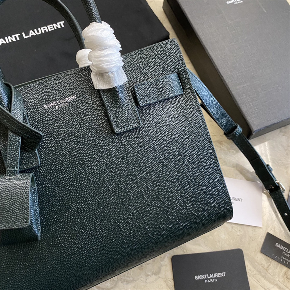 Y*L SAC DE JOUR NANO IN GRAINED LEATHER GREEN