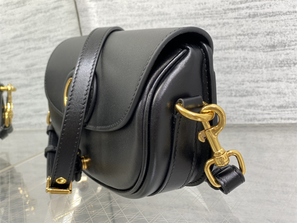 D*0r BOBBY EAST-WEST BAG Latte Box Calfskin black